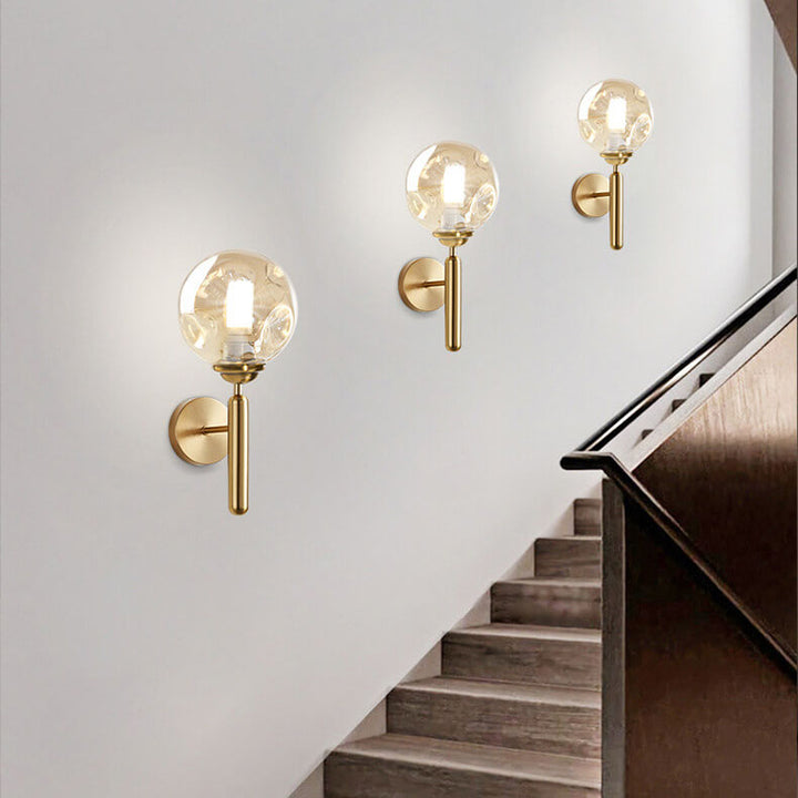 Lámpara Aplique de Pared Moderno Simple de Lujo Ligero con Esfera de Vidrio de 1 Luz 