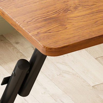 Table d'appoint rectangulaire moderne minimaliste en acier et bois 1-niveau pour étude 