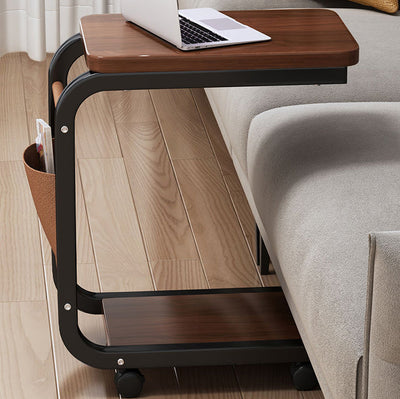 Table d'appoint carrée moderne minimaliste en panneau de densité avec 1 rangement pour salon 