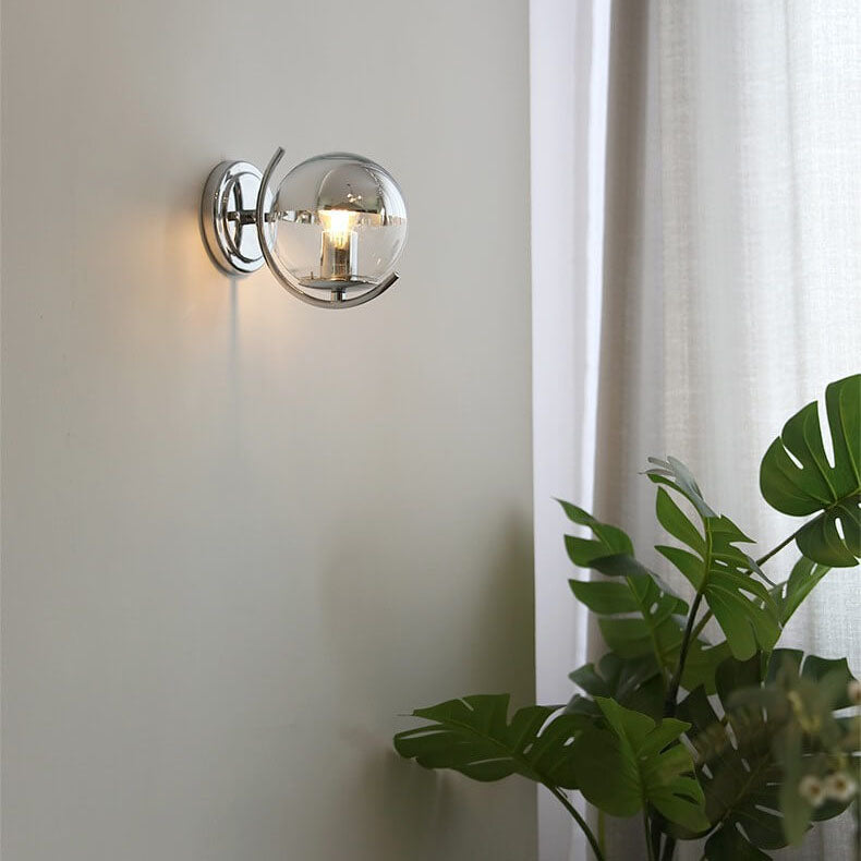 Contemporary Creative Hardware Ball 1-Light Wall Sconce Lamp For Bedroom