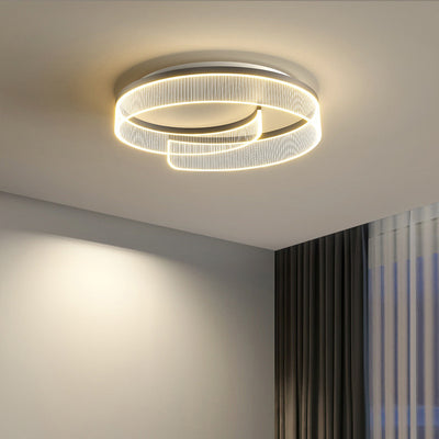 Plafonnier LED rond minimaliste moderne en acrylique, fer et aluminium pour salon 