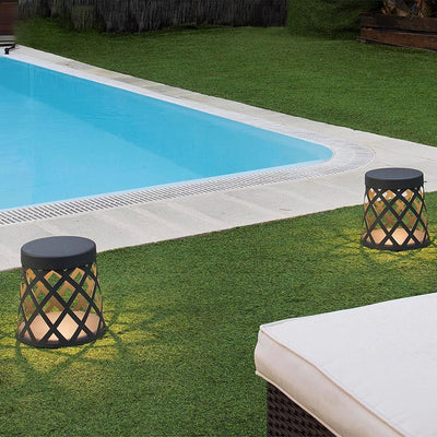Modern Minimalist Waterproof Round Mesh Aluminum LED Outdoor Lawn Landscape Light For Garden