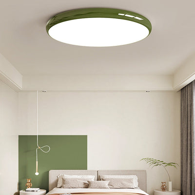 Plafonnier LED moderne minimaliste en acrylique rond avec abat-jour pour chambre 