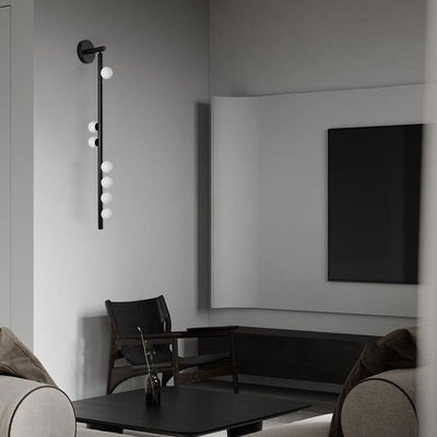 Lámpara de Aplique de Pared de Bola de Vidrio de Hierro de Simplicidad Moderna 3/5/7 Luces Para Sala de Estar 