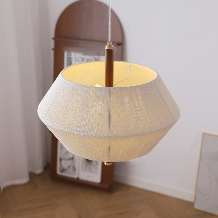Traditioneller Vintage-Kronleuchter aus Hanfseil, runder Schirm, Holz, 3 Lichter, für Wohnzimmer 