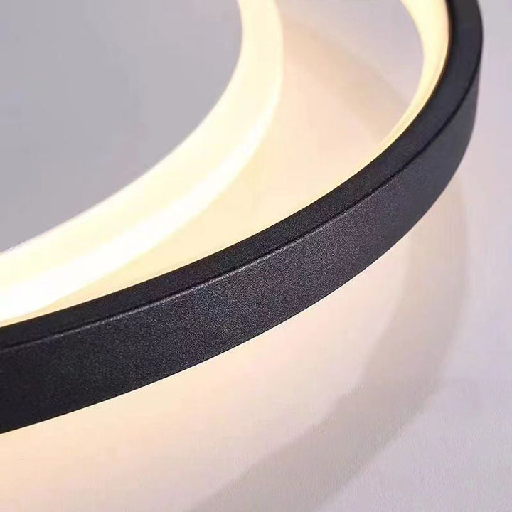 Moderna Minimalista Dos Redondas de Aluminio Hierro Acrílico Silicona LED Luz de Techo Empotrada para Dormitorio 