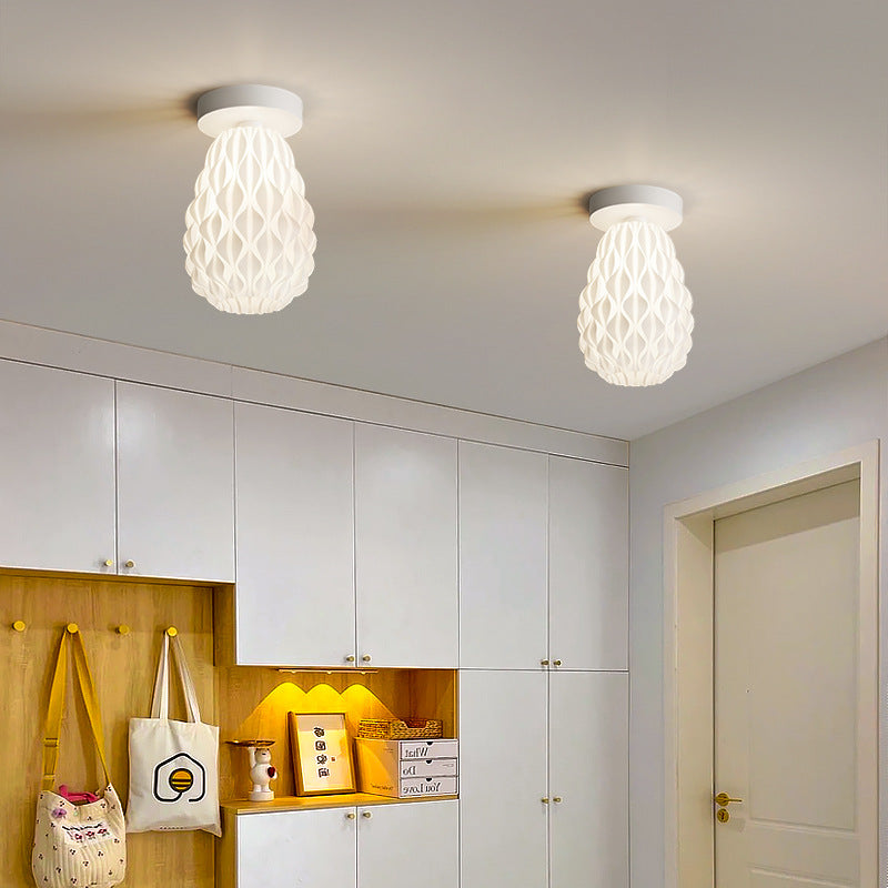 Design moderne minimaliste en fer avec ananas PE, plafonnier semi-encastré à 1 lumière pour salon 