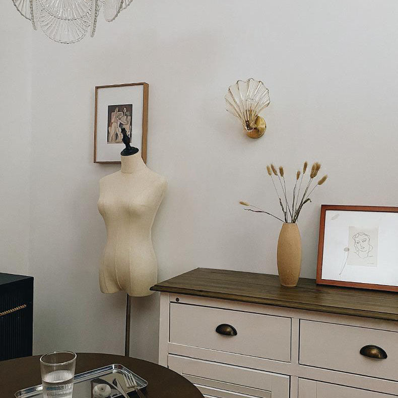 Zeitgenössische kreative Schale aus Kupferglas 1-Licht-Wandleuchte für das Schlafzimmer 