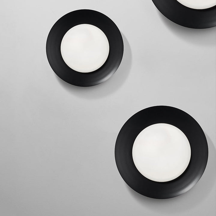 Moderne minimalistische runde Kupferglas-LED-Deckenleuchte für Wohnzimmer 