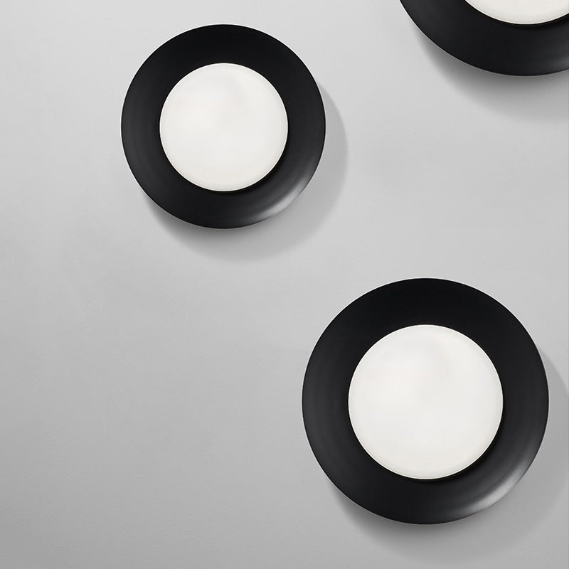 Plafonnier LED en verre rond minimaliste moderne en cuivre pour salon 