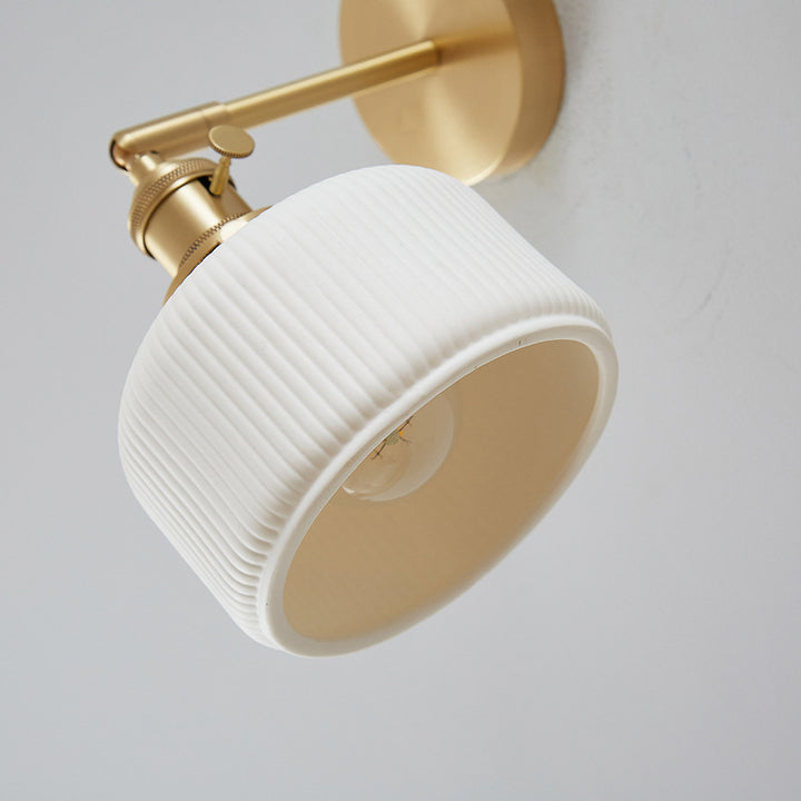 Moderne minimalistische gestreifte Keramikglas 1-Licht Wandleuchte 