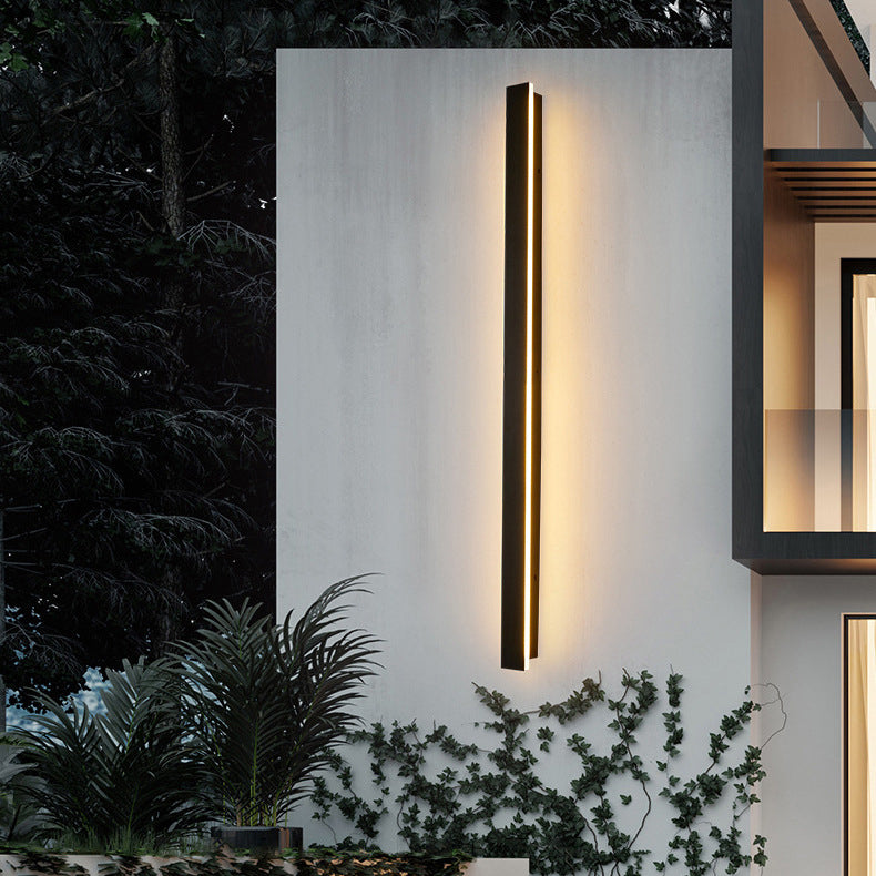 Applique murale LED en aluminium acrylique rectangulaire longue et minimaliste moderne pour jardin 