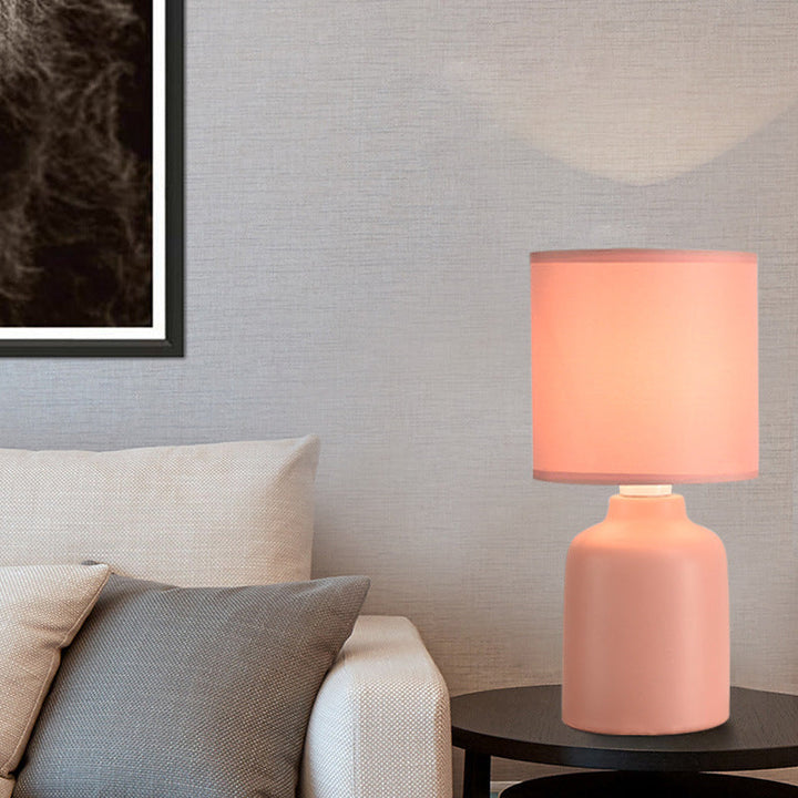 Lámpara de Mesa de 1 Luz de Cerámica Cónica Cilíndrica Minimalista Moderna para Dormitorio 