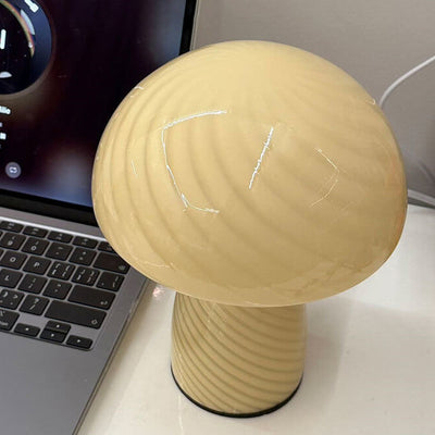 Modern Minimalist Mushroom Glass 1-Light Table Lamp