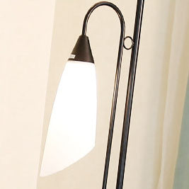 Moderne minimalistische Blumen-Glas-Tisch-Eisen-Acryl 2-Licht Stehende Stehlampe 