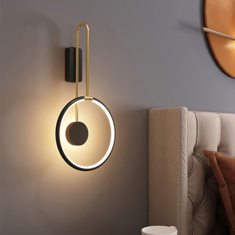 Applique Murale à LED en Aluminium Cercle Anneau Bande de Silicone Simplicité Moderne pour Salon 