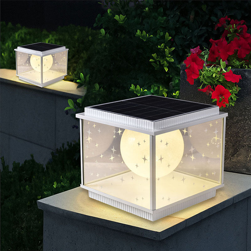 Moderne Schlichtheit Aluminiumlegierung Glas Quadratische Kugel LED Außenlandschaftsleuchte für den Garten 