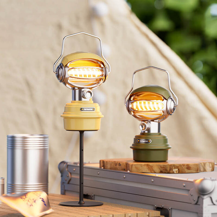 Outdoor Portable Stainless Steel Rotatable Lampshade LED Rechargeable Camping Light