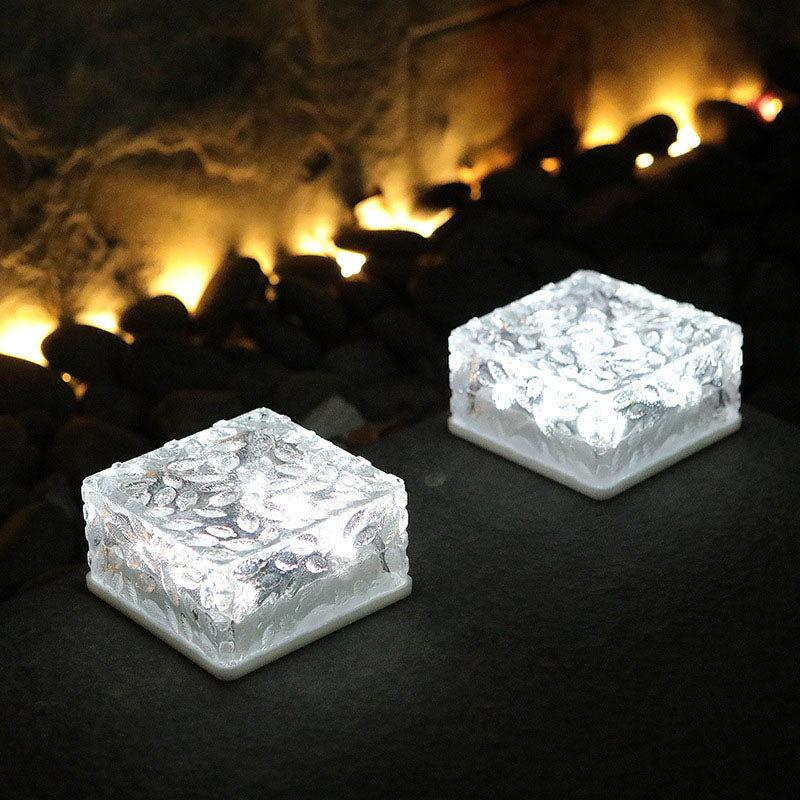 Luz LED para paisaje exterior de ladrillo de hielo de plástico ABS solar de simplicidad moderna para patio exterior 