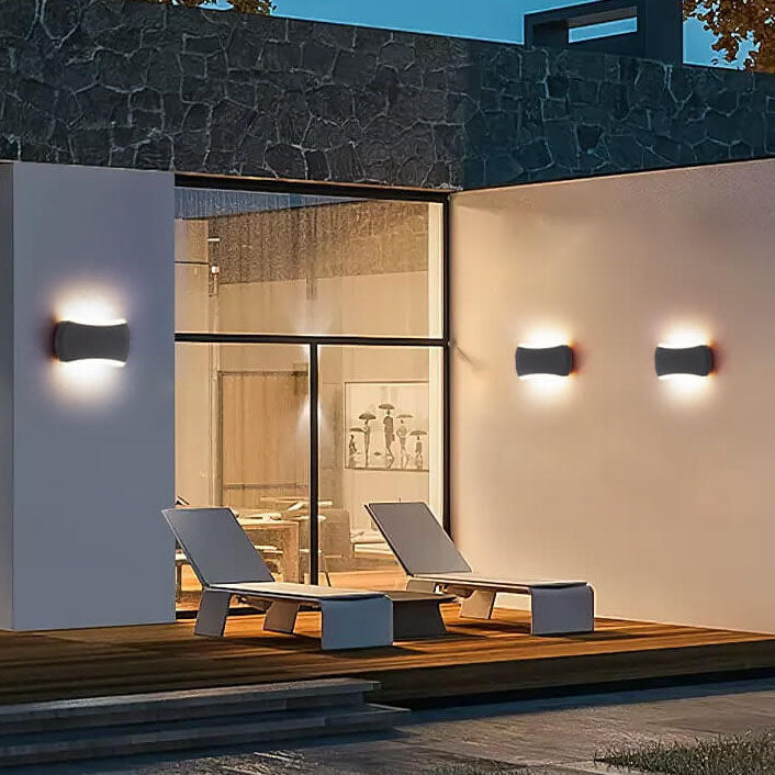 Modern Outdoor Round Flat Aluminum LED Waterproof Wall Sconce Lamp