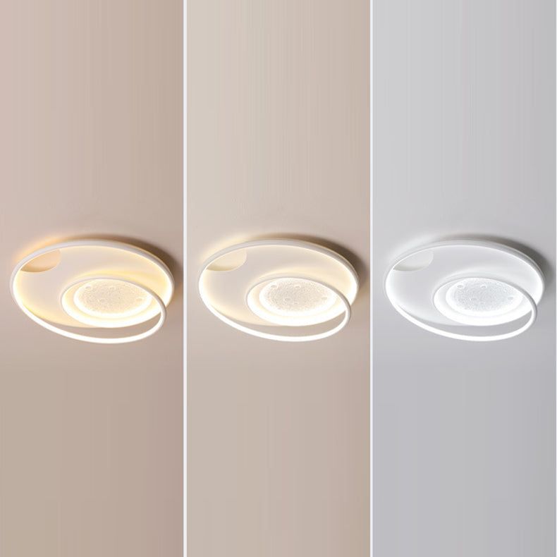 Plafonnier LED en aluminium, résine et silicone, rond minimaliste moderne, pour chambre à coucher 