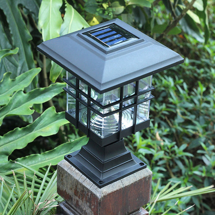 Modern Simplicity Solar Square Pillar Plastic LED Outdoor Light Lawn Landscape For Garden