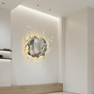 Modern Creative Stainless Steel Acrylic Water Splash Decor LED Wall Sconce Lamp