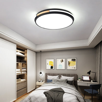 Plafonnier LED rond minimaliste moderne en fer et acrylique pour chambre 