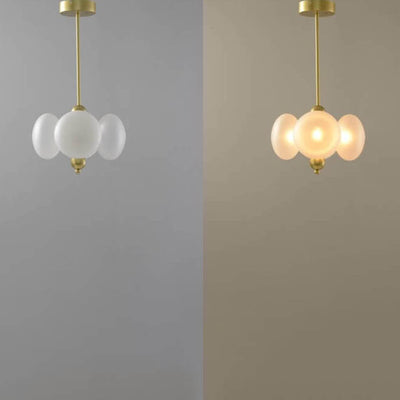 Nordische minimalistische Kronleuchter aus weißem Glas mit 3/5 Lichtern 