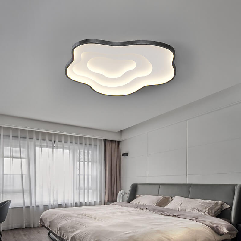 Modern Creative Solid Color Cloud Shape LED Iron Aluminum Acrylic Flush Mount Light