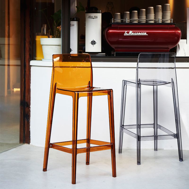 Taburete de barra cuadrado contemporáneo escandinavo con respaldo y reposapiés para cocina 
