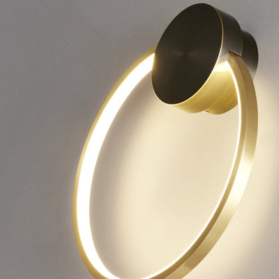 Lámpara de Aplique de Pared LED de Triángulo Cuadrado Círculo de Acrílico Latón Minimalista Moderna Para Sala de Estar 