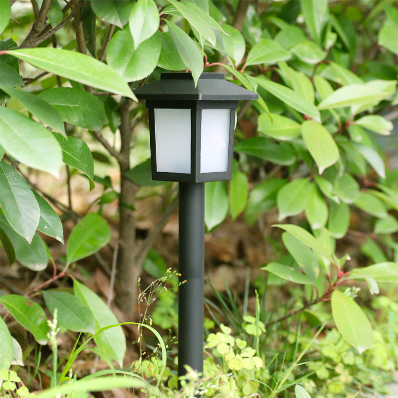 ضوء LED خارجي للمناظر الطبيعية مضاد للماء عصري بسيط مربع ABS PVC يعمل بالطاقة الشمسية للحديقة 