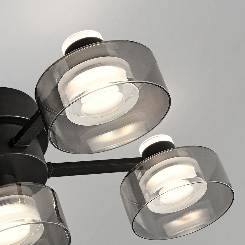 Moderne minimalistische runde Kupfer Acrylglas LED Semi-Flush Mount Deckenleuchte für Wohnzimmer 