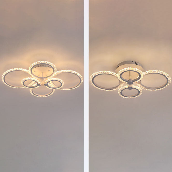 Zeitgenössisches nordisches Edelstahl Acryl Rundes LED-Deckenleuchte für das Schlafzimmer 