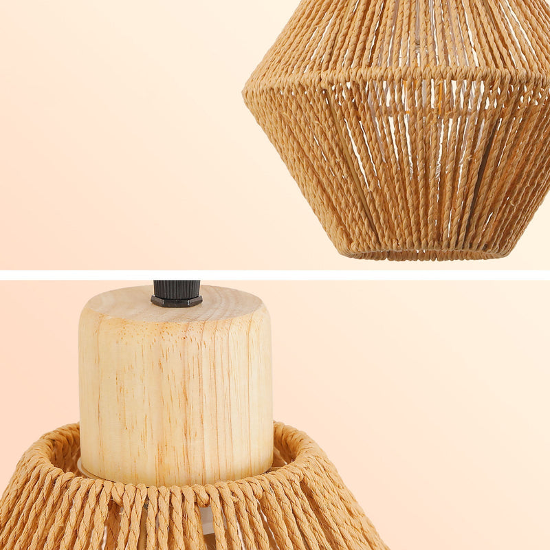 Traditionelle japanische runde Holz-Rattan-Wandleuchte mit 1 Licht für Wohnzimmer 