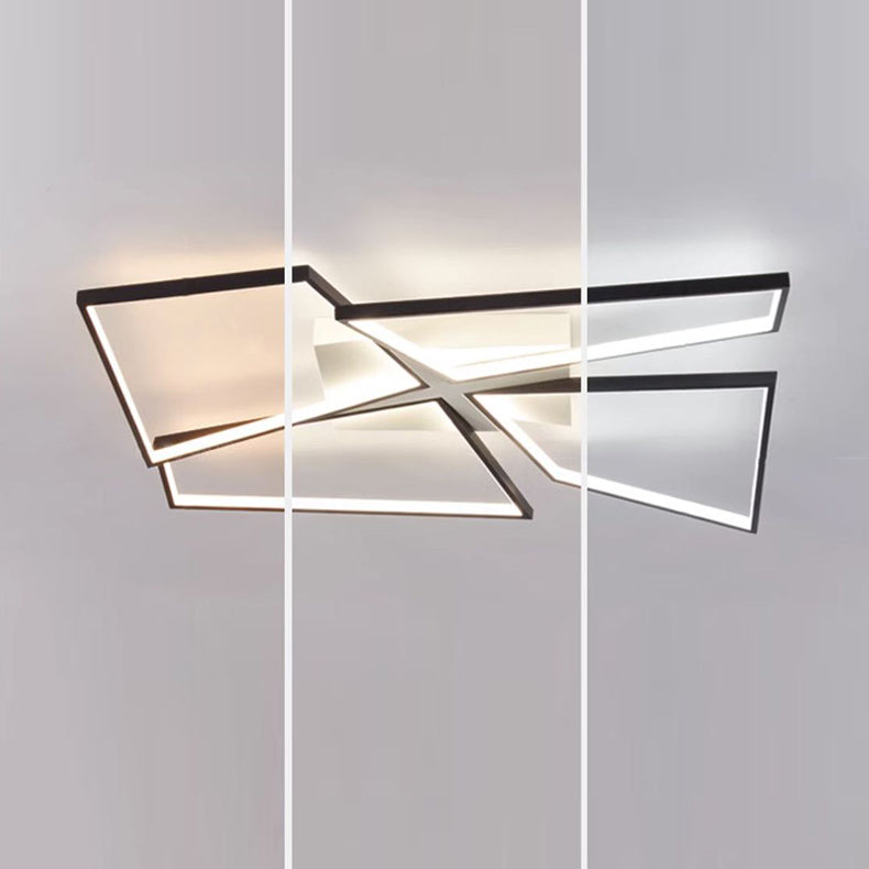 Moderne minimalistische Dreieck Patchwork Quadrat Rechteck Aluminium Eisen Silikon LED Unterputz Deckenleuchte für Schlafzimmer 
