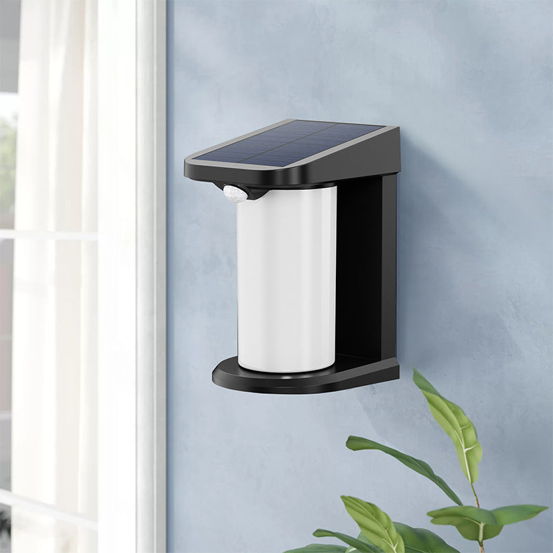 Applique Murale Extérieure LED Cylindre Solaire Étanche Minimaliste Moderne PC ABS Pour Jardin 