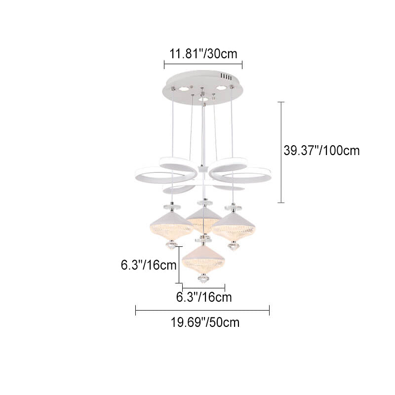 Lustre LED ovale en fer de luxe moderne pour salon 
