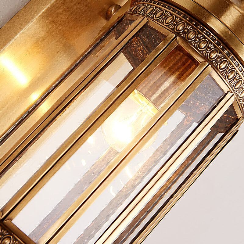 Zeitgenössische Luxus-Kupfer-Glas-Röhrenschirm 1/3-Licht Wandleuchte für Wohnzimmer 
