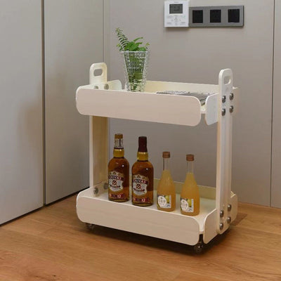 Zeitgenössischer rechteckiger skandinavischer Acryl-PC-Endtisch mit 2 Ebenen für das Schlafzimmer 
