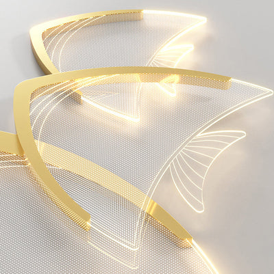 Modern Art Deco Fish Acrylic Aluminum LED Flush Mount Ceiling Light For Bedroom