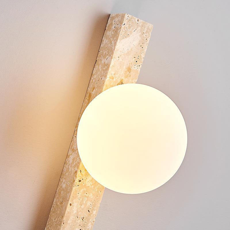 Traditionelle japanische Langstreifen-Gelber Travertin 2-Lichter für den Flur 