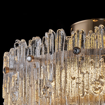 Modern Luxury Hardware Crystal LED Semi-Flush Mount Ceiling Light For Living Room