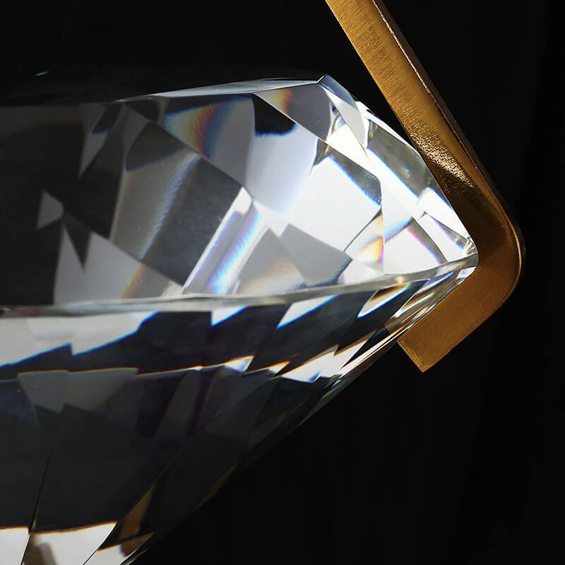Moderne minimalistische Diamant Eisen Kristall 1-Licht Pendelleuchte für das Schlafzimmer 