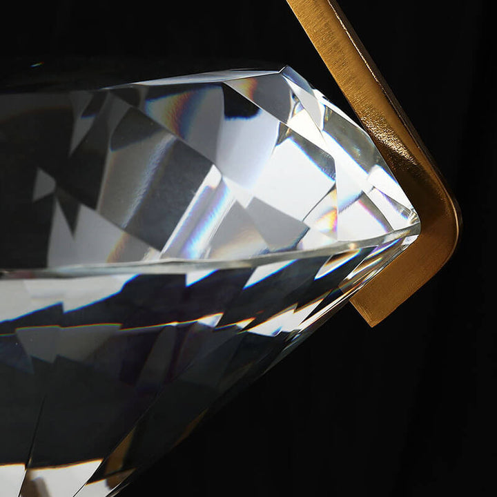 Moderne minimalistische Diamant Eisen Kristall 1-Licht Pendelleuchte für das Schlafzimmer 