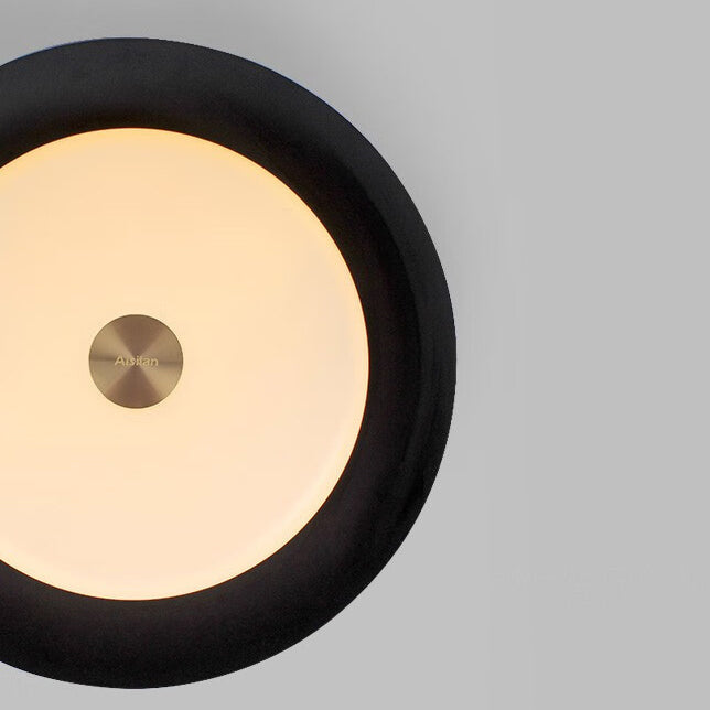 Plafonnier semi-encastré LED en aluminium acrylique cuivre rond contemporain scandinave pour salon 