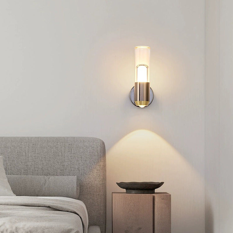 Applique murale LED contemporaine en colonne acrylique en aluminium de luxe pour salon 