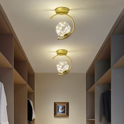 Moderne kreative Kugel voller Sterne Hardware Glas LED Deckenleuchte zur halbeinbau Montage 