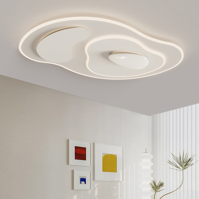 Plafonnier LED en résine acrylique fer pierre carrée ronde minimaliste moderne pour chambre à coucher 
